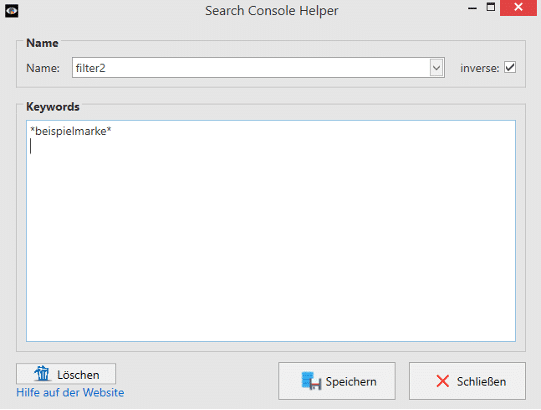 Search Console Helper Filter