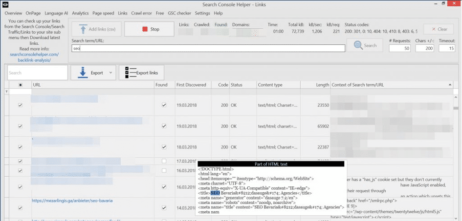 Search Console Helper Backlinks