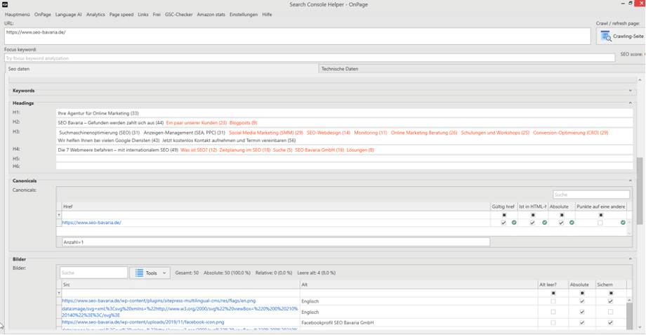 Search Console Helper OnPage